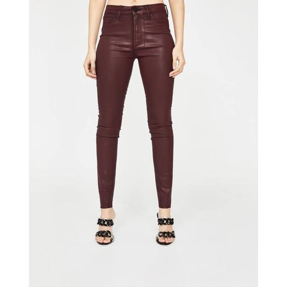 Articles of Society Hilary High Rise Ankle Skinny Pant Armour Wax Maroon Size 30 - Picture 4 of 8